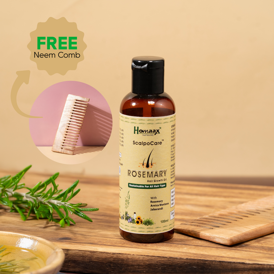 Scalpocare Rosemary Hair Regrowth Oil (100ml) FREE Neem Comb