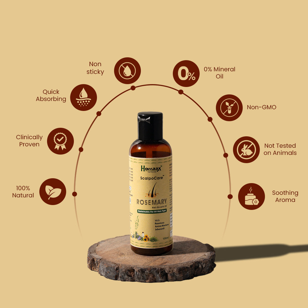 Scalpocare Rosemary Hair Regrowth Oil (100ml) FREE Neem Comb