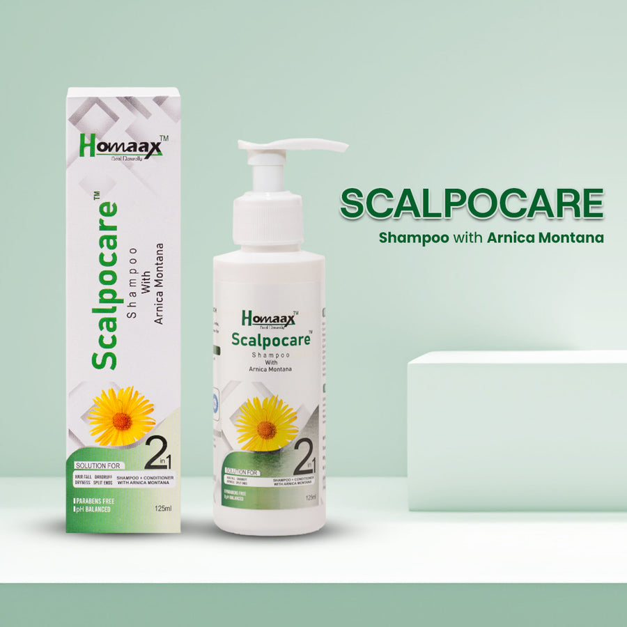 Scalpocare Shampoo With Arnica Montana – 2 in 1 Shampoo + Conditioner (125ml) FREE Derma Roller