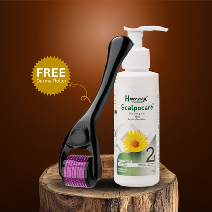 Scalpocare Shampoo With Arnica Montana  – 2 in 1 Shampoo + Conditioner (125ml)  FREE Derma Roller